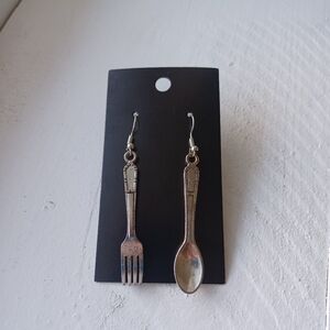 Silver Fork and Spoon Earrings